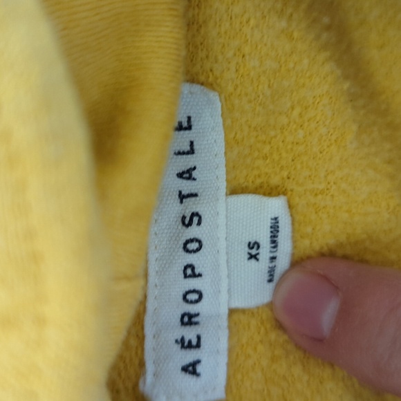 Aeropostale Yellow Embroidered Floral Hooded Sweatshirt‎ XS - Picture 4 of 5